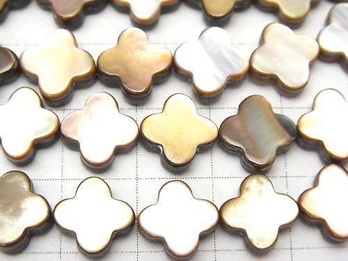 High quality brown Shell AAA flower motif 10x10x3mm 1/4 or 1strand beads (aprx.15inch/38cm)
