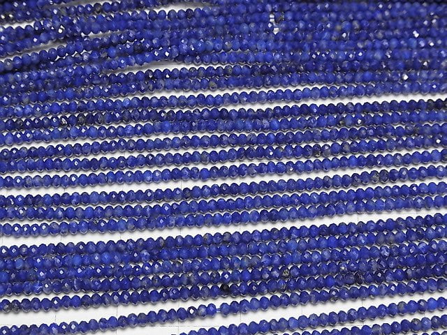 [Video] High Quality! Lapislazuli AAA- Faceted Button Roundel 2.5x2.5x1.5mm 1strand beads (aprx.15inch/38cm)