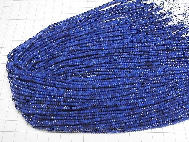 [Video] High Quality! Lapislazuli AAA- Faceted Button Rondelle 2.5x2.5x1.5mm 1strand beads (aprx.15inch/37cm)
