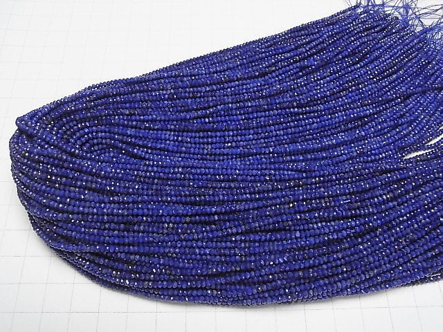 [Video] High Quality! Lapislazuli AAA- Faceted Button Roundel 2.5x2.5x1.5mm 1strand beads (aprx.15inch/38cm)