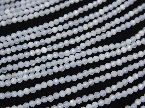 [Video] High Quality!  Blue Lace Agate AA++ Faceted Round 2mm  1strand beads (aprx.15inch/38cm)