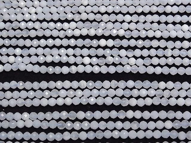 [Video]High Quality! Blue Lace Agate AA++ Faceted Round 3mm 1strand beads (aprx.15inch/37cm)