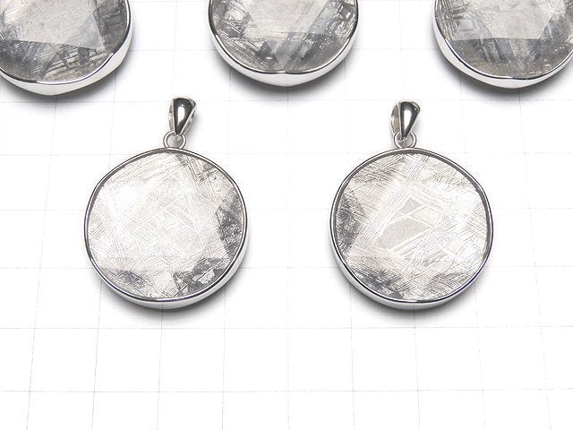 Meteorite Pendant Both Side Finish 27 mm Silver 925