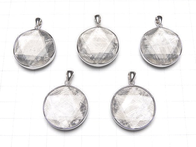 Meteorite Pendant Both Side Finish 27 mm Silver 925