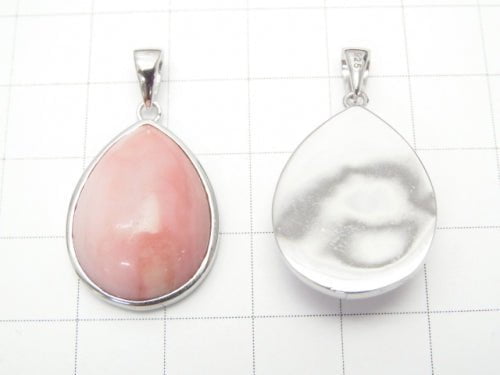 1pc $24.99! Pink Opal AA ++ Pear shape Pendant 22x17 Silver925