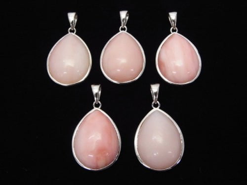 1pc $24.99! Pink Opal AA ++ Pear shape Pendant 22x17 Silver925