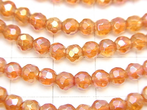 1strand $9.79! Orange Flash Crystal 32 Faceted Round 4 mm 1strand beads (aprx.15 inch / 38 cm)