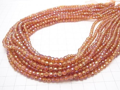 1strand $9.79! Orange Flash Crystal 32 Faceted Round 4 mm 1strand beads (aprx.15 inch / 38 cm)