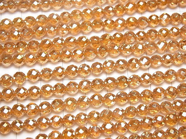 [Video] Orange flash crystal 64 Faceted Round 6 mm half or 1 strand beads (aprx.15 inch / 36 cm)