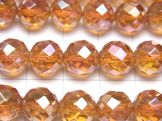 [Video] Orange flash crystal 64 Faceted Round 10 mm half or 1 strand beads (aprx. 15 inch / 36 cm)