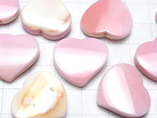 [Video] Queen Conch Shell AAA Twist Heart 20x22mm [Half Drilled Hole] 1pc