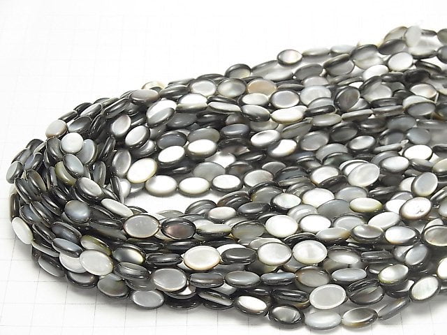 [Video] Black-lip Oyster Shell AAA Oval 12x8mm Half or 1-Strand Beads (approx. 15 inches/36 cm)