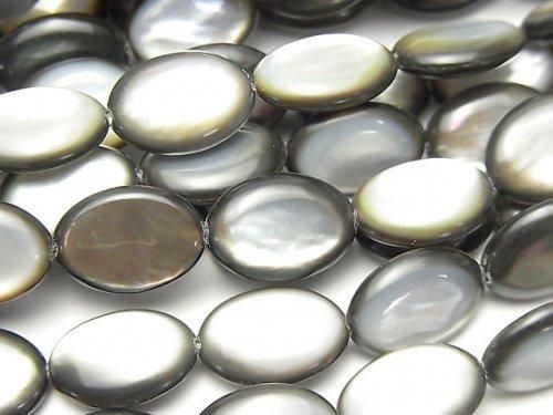 [Video] Black-lip Oyster Shell AAA Oval 14x10mm Half or 1-Strand Beads (approx. 15 inches/36 cm)