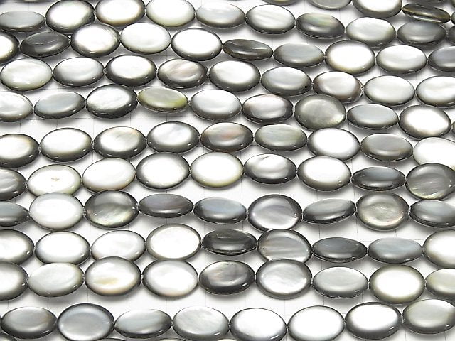 [Video] Black-lip Oyster Shell AAA Oval 14x10mm Half or 1-Strand Beads (approx. 15 inches/36 cm)
