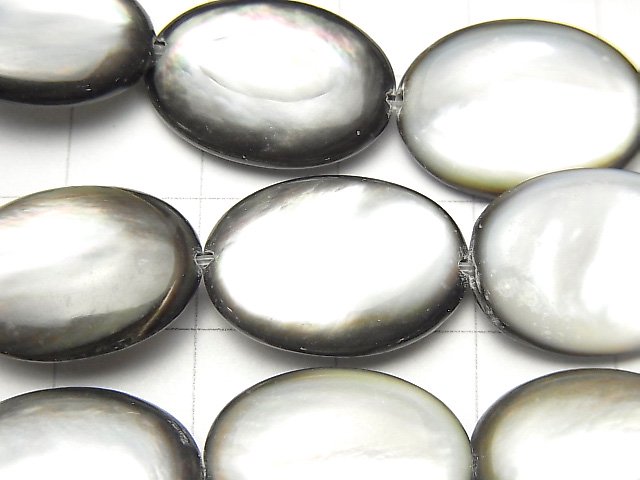 [Video] Black Shell (Black-lip Oyster )AAA Oval 18x13x5mm half or 1strand beads (aprx.15inch/36cm)