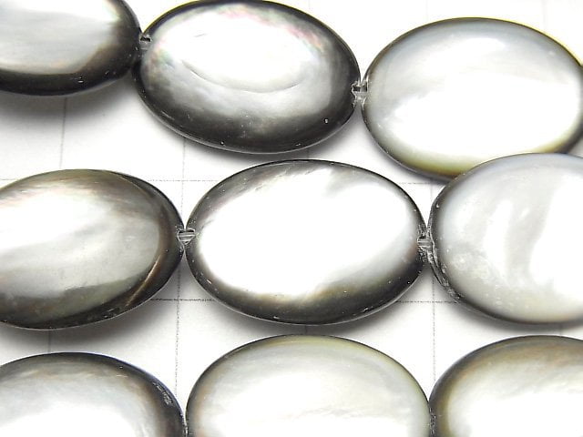 [Video] Black Shell (Black-lip Oyster) AAA Oval 18x13x5mm half or 1strand beads (aprx.15inch/36cm)