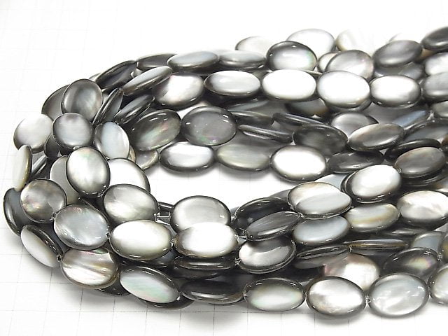 [Video] Black-lip Oyster Shell AAA Oval 18x13mm Half or 1-Strand Beads (approx. 15 inches/36 cm)