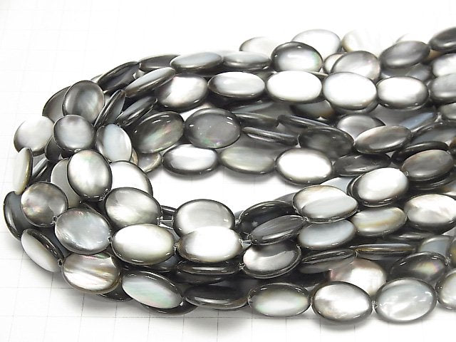 [Video] Black Shell (Black-lip Oyster )AAA Oval 18x13x5mm half or 1strand beads (aprx.15inch/36cm)