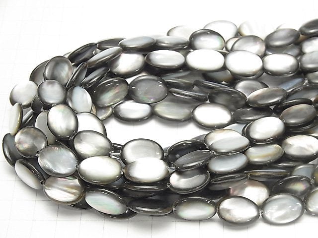 [Video] Black Shell (Black-lip Oyster) AAA Oval 18x13x5mm half or 1strand beads (aprx.15inch/36cm)