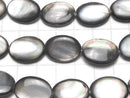 [Video] Black-lip Oyster Shell AAA Oval 20x15mm half or 1-strand beads (approx. 14 inches/34 cm)
