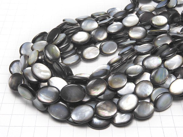 [Video] Black Shell (Black-lip Oyster )AAA Oval 20x15x4mm half or 1strand beads (aprx.14inch/35cm)
