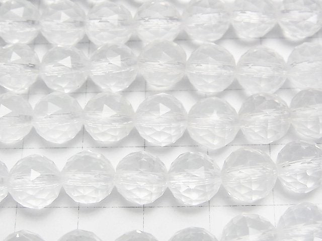 [Video] High Quality!  Milky Quartz AAA Triangle Faceted Round 8mm  half or 1strand beads (aprx.15inch/37cm)