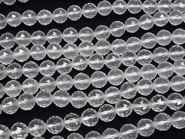 [Video] High Quality!  Milky Quartz AAA Triangle Faceted Round 8mm  half or 1strand beads (aprx.15inch/37cm)