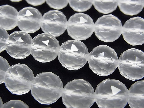 Faceted Round, Milky Quartz, Triangle Gemstone Beads