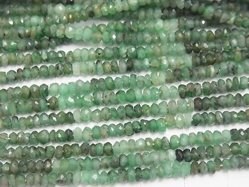 [Video] 1strand $16.99! Brazil Emerald AA ++ Faceted Button Roundel 1strand beads (aprx.13inch / 32cm)