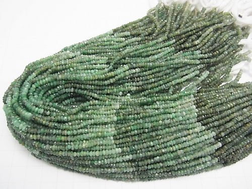 [Video] 1strand $16.99! Brazil Emerald AA ++ Faceted Button Rondelle 1strand beads (aprx.13inch / 32cm)