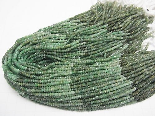 [Video] 1strand $16.99! Brazil Emerald AA ++ Faceted Button Roundel 1strand beads (aprx.13inch / 32cm)