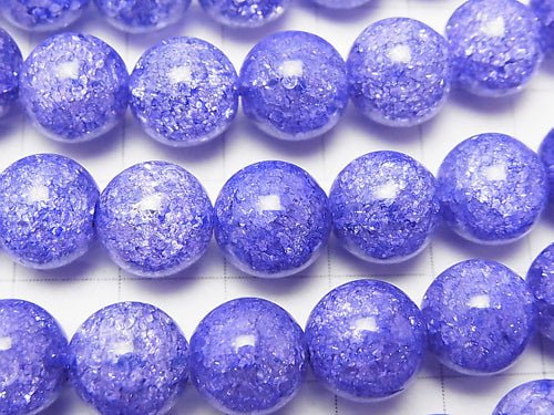 1strand $8.79! Blue Color 1 Cracked Crystal Round 10mm 1strand beads (aprx.15inch / 37cm)