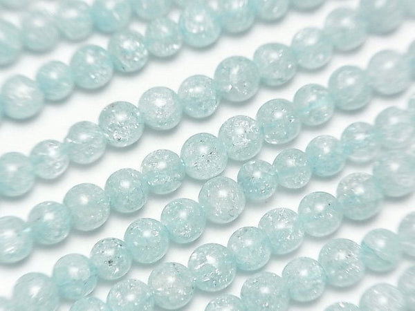 Cracked Crystal, Round Gemstone Beads