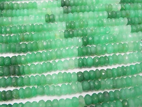 Chrysoprase AA++ Faceted Button Rondelle  half or 1strand beads (aprx.14inch/34cm)