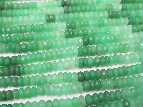 Chrysoprase AA++ Faceted Button Roundel  half or 1strand beads (aprx.14inch/34cm)