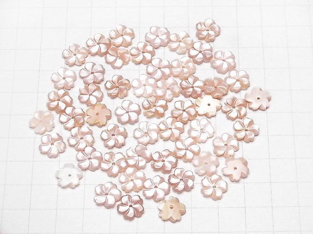 [Video] High quality pink Shell AAA flower [8mm][10mm][12mm] Center hole 3pcs