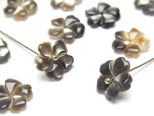 [Video] High Quality Black Shell (Black-lip Oyster) AAA Flower [8mm][10mm][12mm] Center Hole 4pcs