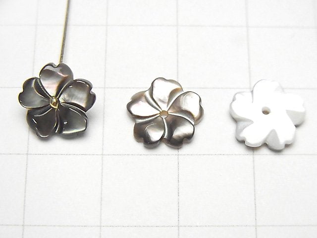 [Video] High Quality Black Shell (Black-lip Oyster) AAA Flower [8mm][10mm][12mm] Center Hole 4pcs