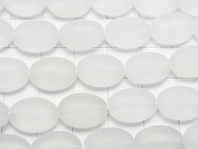 Frosted Quartz  Oval 14x10x6mm half or 1strand beads (aprx.15inch/37cm)