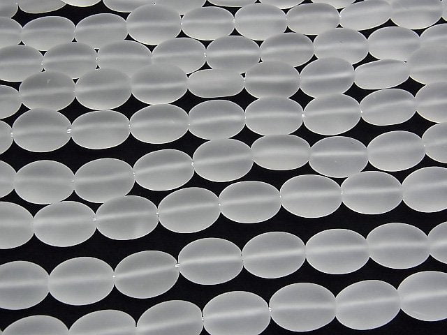 Frosted Quartz  Oval 14x10x6mm half or 1strand beads (aprx.15inch/37cm)