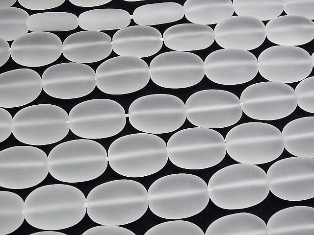 [Video] Frosted Quartz Oval 18x13mm half or 1strand beads (aprx.14inch/35cm)