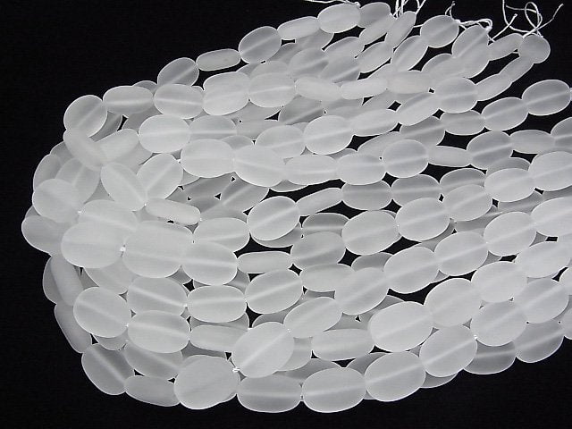 [Video] Frosted Quartz Oval 18x13mm half or 1strand beads (aprx.14inch/35cm)