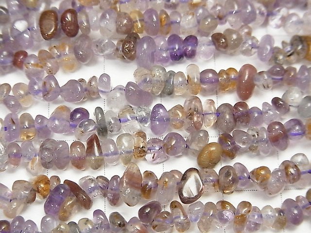 [Video] Cacoxenite  in Amethyst AA++ Chips (Small Nugget ) 1strand beads (aprx.33inch/84cm)