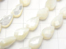 1strand $9.79! Mother of Pearl MOP Vertical Hole Faceted Pear Shape 9 x 6 x 4 mm White 1 strand beads (aprx.15 inch / 37 cm)