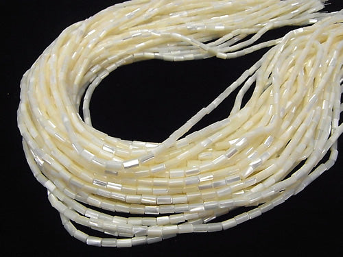 1strand $3.79! Mother of Pearl MOP Tube 5 x 3 x 3 mm White 1 strand beads (aprx.15 inch / 38 cm)
