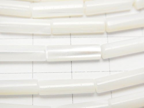 Mother of Pearl MOP White Tube 13x4x4mm 1strand beads (aprx.15inch/37cm)