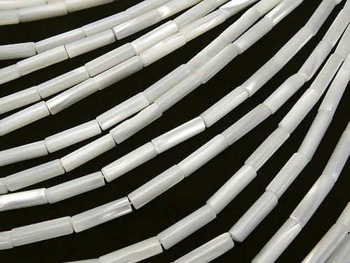 Mother of Pearl MOP White Tube 13x4x4mm 1strand beads (aprx.15inch/37cm)