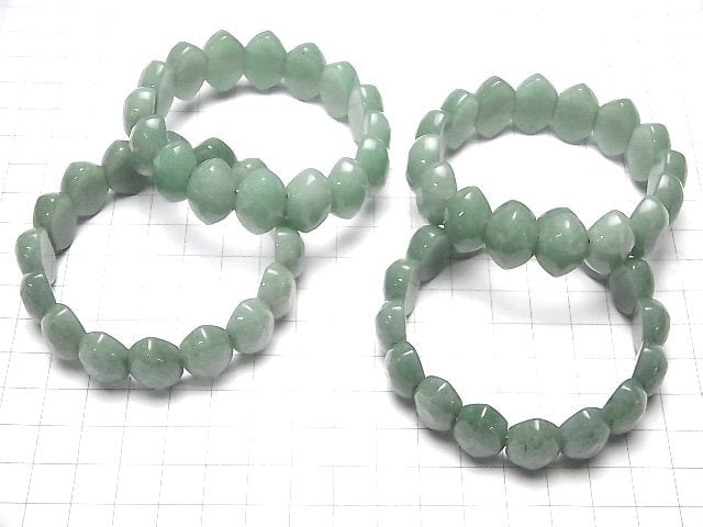 Green Aventurine Two Hole Faceted Marquise 19x13x8mm Bracelet