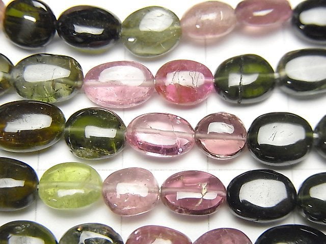 [Video] High Quality Tourmaline AAA Oval half or 1strand beads (aprx.14inch / 34cm)