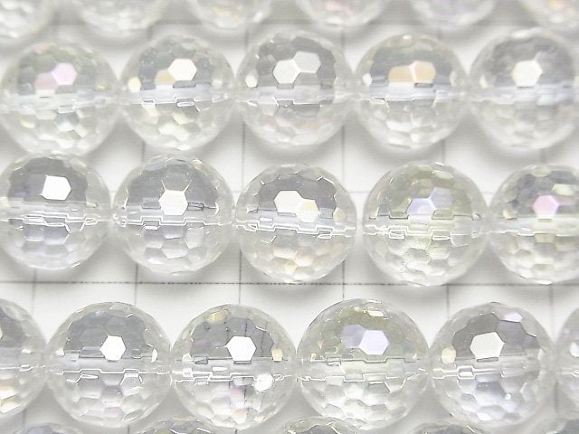 [Vidéo]Aqua Crystal 128 perles rondes facettées 12mm 1/4 ou 1 brin (environ 38cm/15inch)